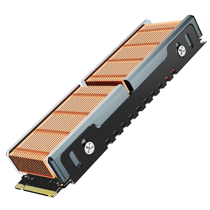 JEYI Copper M.2 HeatSink, Passive Nvme SSD Heatsinks with Copper Fins - Finscold Q80 - Image 1